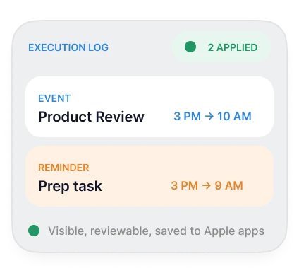 Oriio showing the event created by an AI request