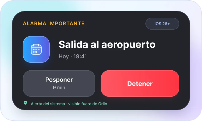Alarma importante de Oriio sobre el widget Focus