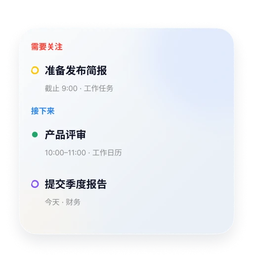 主屏幕上的 Oriio 聚焦小组件